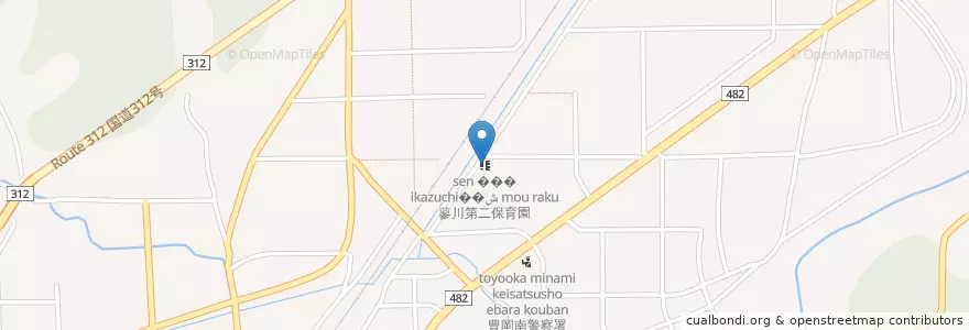Mapa de ubicacion de 蓼川第二保育園 en 日本, 兵庫県, 豊岡市.