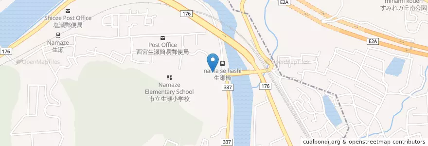Mapa de ubicacion de 西宮警察署生瀬交番 en Japão, 兵庫県, 西宮市.