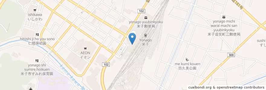 Mapa de ubicacion de 西日本旅客鉄道株式会社米子支社 en Japan, Tottori Prefecture, Yonago.