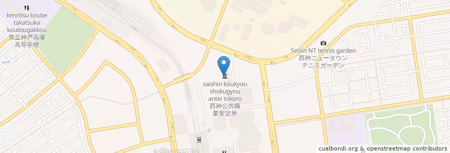 Mapa de ubicacion de 西神公共職業安定所 en 日本, 兵庫県, 神戸市, 西区.