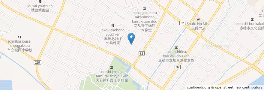 Mapa de ubicacion de 赤穂加里屋郵便局 en 日本, 兵庫県, 赤穂市.