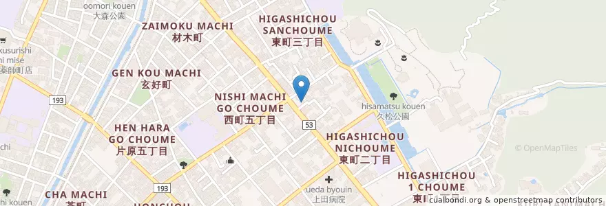 Mapa de ubicacion de 近畿中国森林管理局鳥取森林管理署 en Japan, 鳥取県, 鳥取市.