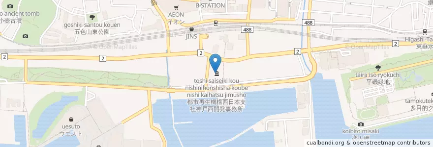 Mapa de ubicacion de 都市再生機構西日本支社神戸西開発事務所 en Japão, 兵庫県, 神戸市, 垂水区.