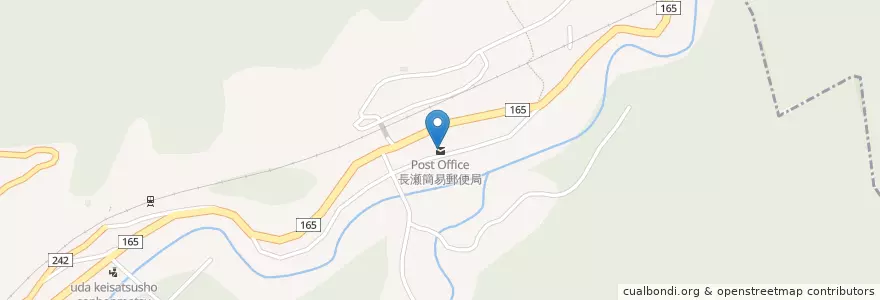 Mapa de ubicacion de 長瀬簡易郵便局 en Japón, Prefectura De Nara, 宇陀市.