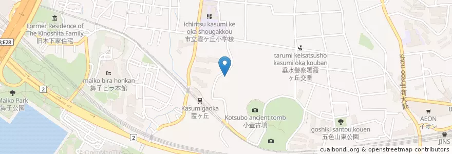Mapa de ubicacion de 霞ケ丘児童館 en 일본, 효고현, 고베 시, 垂水区.