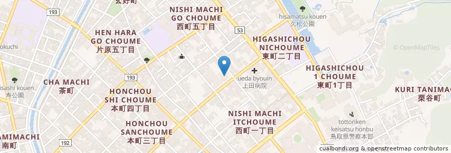 Mapa de ubicacion de 鳥取地方検察庁鳥取区検察庁 en Japonya, 鳥取県, 鳥取市.