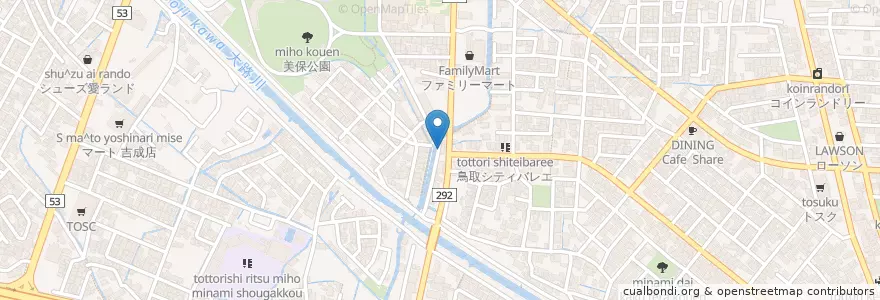 Mapa de ubicacion de 鳥取大覚寺簡易郵便局 en 日本, 鳥取県, 鳥取市.