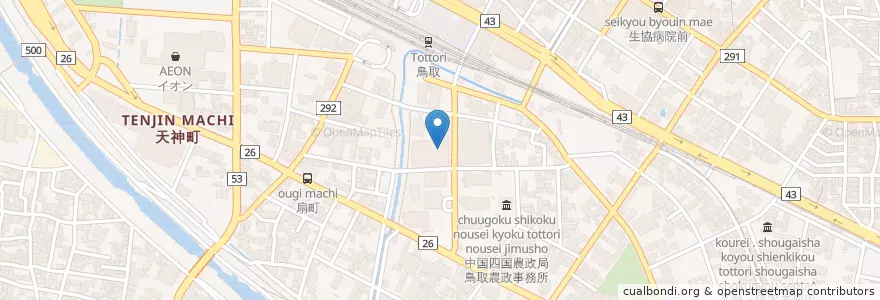 Mapa de ubicacion de 鳥取市立中央図書館 en ژاپن, 鳥取県, 鳥取市.