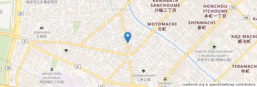 Mapa de ubicacion de 鳥取瓦町郵便局 en Япония, Тоттори, 鳥取市.