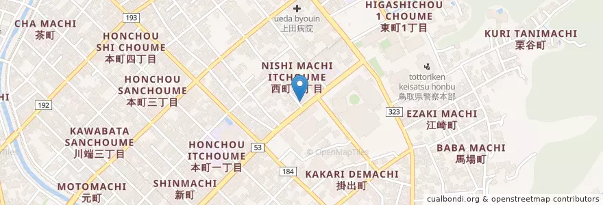 Mapa de ubicacion de 鳥取社会保険事務局 en Giappone, Prefettura Di Tottori, 鳥取市.