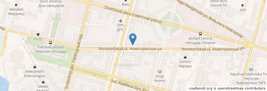 Mapa de ubicacion de Дежурная аптека en Russia, Central Federal District, Tver Oblast, Tver, Kalininsky District.