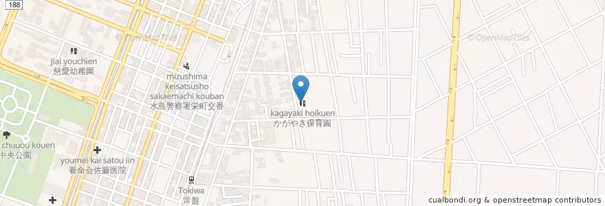 Mapa de ubicacion de かがやき保育園 en ژاپن, 岡山県, 倉敷市.