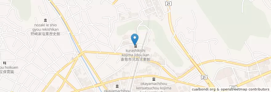 Mapa de ubicacion de 倉敷市児島児童館 en 일본, 오카야마현, 倉敷市.