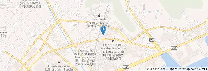 Mapa de ubicacion de 倉敷市消防局児島消防署 en ژاپن, 岡山県, 倉敷市.