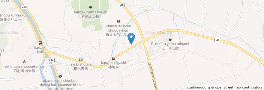 Mapa de ubicacion de 神崎郵便局 en ژاپن, 岡山県, 岡山市, 東区.