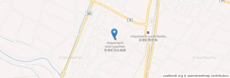 Mapa de ubicacion de 茶屋町西幼稚園 en Japonya, 岡山県, 倉敷市.
