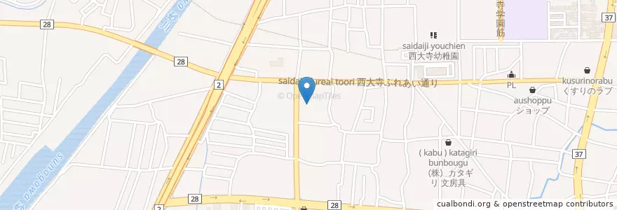 Mapa de ubicacion de 西大寺郵便局 en Giappone, Prefettura Di Okayama, 岡山市, 東区.