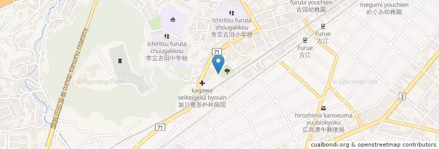 Mapa de ubicacion de ちどり幼稚園 en ژاپن, 広島県, 広島市, 西区.