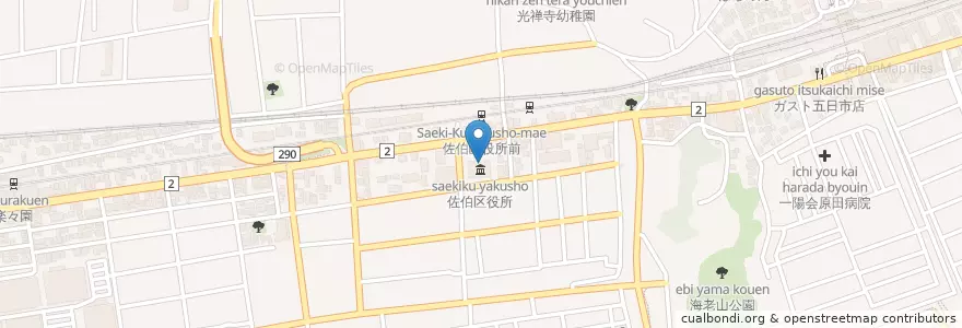Mapa de ubicacion de 佐伯区役所 en Japan, Präfektur Hiroshima, Hiroshima, 佐伯区.