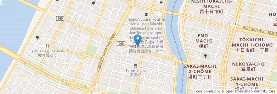 Mapa de ubicacion de 光仁会梶川病院 en Japão, 広島県, 広島市, 西区.
