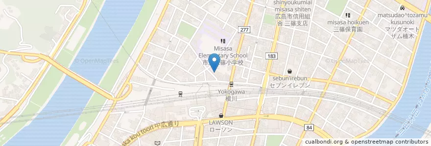 Mapa de ubicacion de 厚生堂長崎厚生堂病院 en Japão, 広島県, 広島市, 西区.