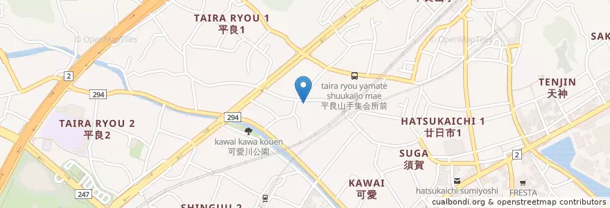 Mapa de ubicacion de 平良保育園 en 日本, 広島県, 廿日市市.