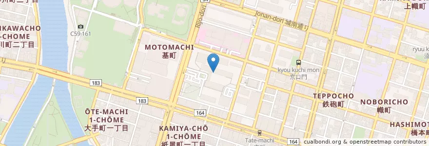 Mapa de ubicacion de 広島中央郵便局県庁内分室 en 日本, 広島県, 広島市, 中区.