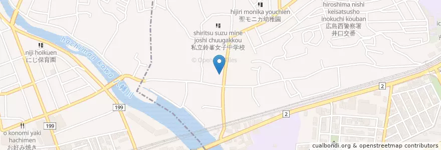 Mapa de ubicacion de 広島井口西郵便局 en ژاپن, 広島県, 広島市, 西区.