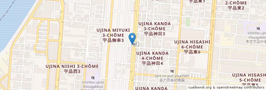 Mapa de ubicacion de 広島南警察署宇品御幸交番 en Japan, 広島県, Hiroshima, 南区.
