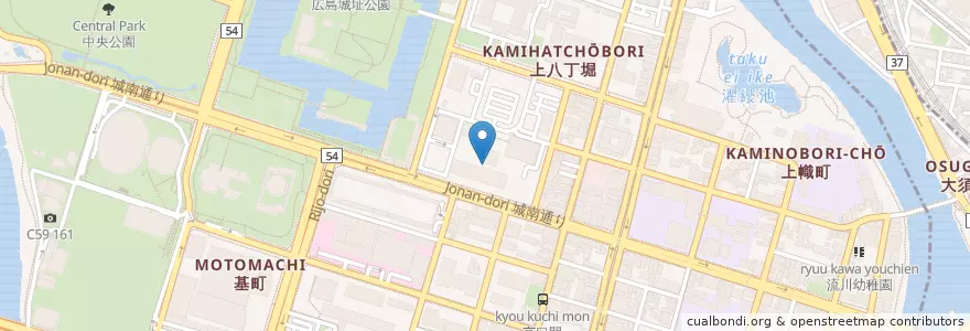 Mapa de ubicacion de 広島国税局 en Jepun, 広島県, 広島市, 中区.