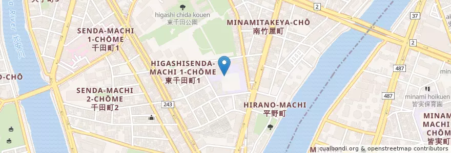 Mapa de ubicacion de 広島市千田児童館 en Japon, Préfecture De Hiroshima, Hiroshima, 中区.