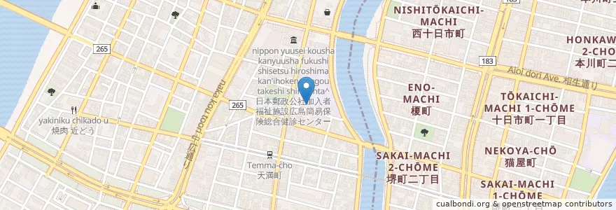 Mapa de ubicacion de 広島市天満児童館 en Japão, 広島県, 広島市, 西区.
