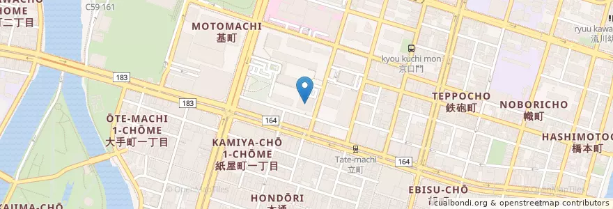 Mapa de ubicacion de 広島県広島地域事務所税務局 en 日本, 広島県, 広島市, 中区.