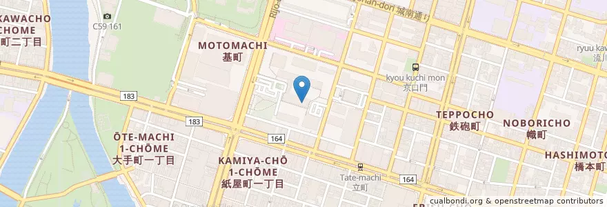 Mapa de ubicacion de 広島県広島地域事務所農林局 en Japão, 広島県, 広島市, 中区.