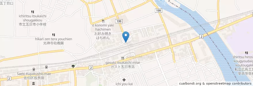 Mapa de ubicacion de 広島西警察署五日市駅交番 en Japan, Präfektur Hiroshima, Hiroshima, 佐伯区.