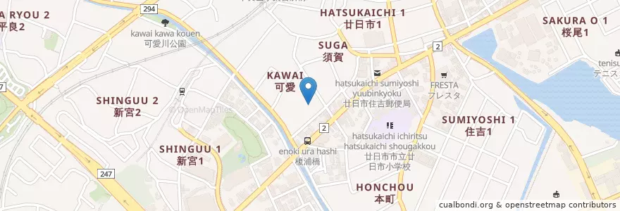 Mapa de ubicacion de 廿日市聖母マリア幼稚園 en 日本, 広島県, 廿日市市.