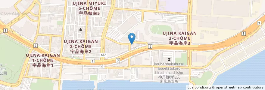 Mapa de ubicacion de 日本小型船舶検査機構広島支部 en Japan, 広島県, Hiroshima, 南区.