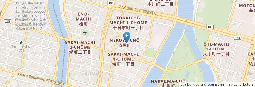 Mapa de ubicacion de 正岡病院 en ژاپن, 広島県, 広島市, 中区.