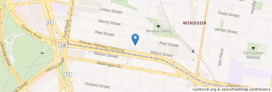 Mapa de ubicacion de The Windsor Castle Hotel en Australia, Victoria, City Of Stonnington.
