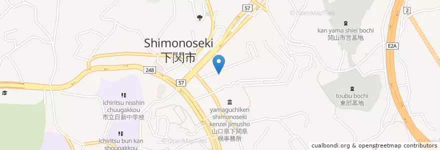 Mapa de ubicacion de 下関公共職業安定所 en ژاپن, 山口県, 下関市.