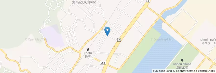 Mapa de ubicacion de 下関市立長府第三保育園 en ژاپن, 山口県, 下関市.