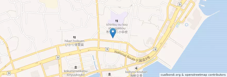 Mapa de ubicacion de 日本銀行下関支店 en ژاپن, 山口県, 下関市.