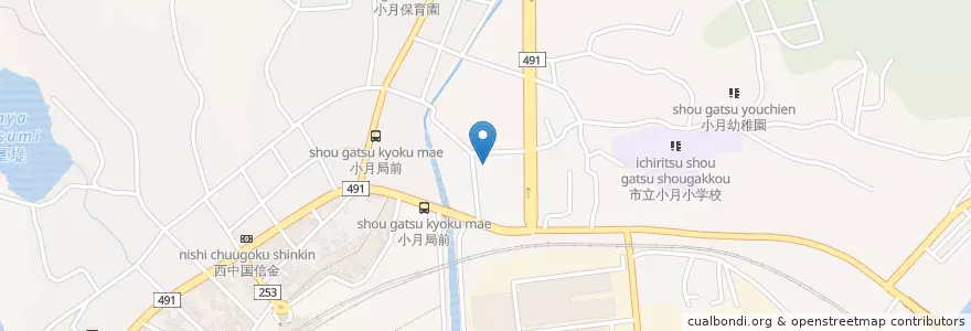 Mapa de ubicacion de 星の里会岡病院 en Japão, 山口県, 下関市.