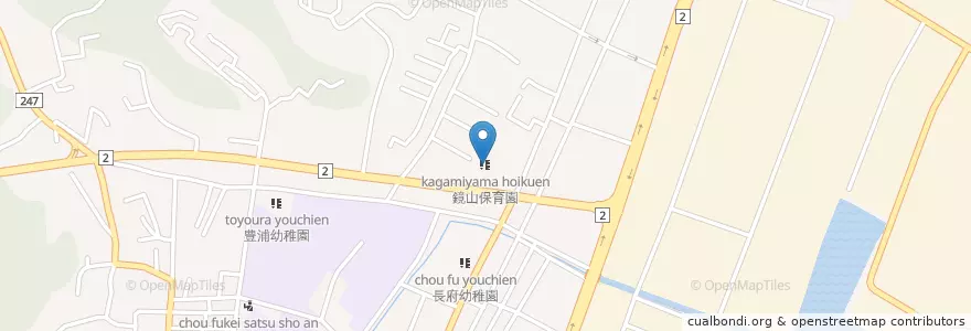 Mapa de ubicacion de 鏡山保育園 en Jepun, 山口県, 下関市.