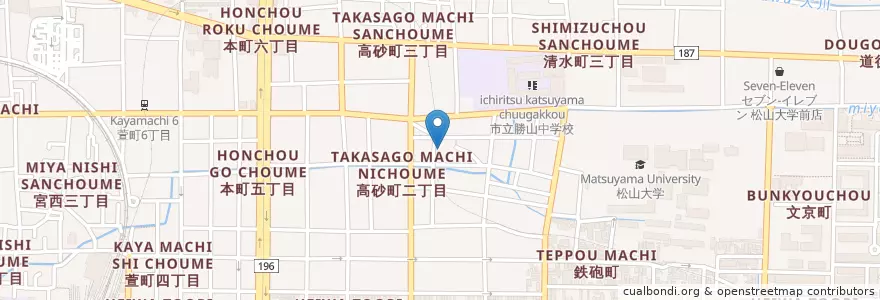 Mapa de ubicacion de コイノニア幼稚園 en Japan, Präfektur Ehime, 松山市.
