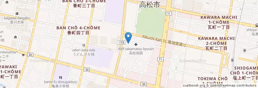 Mapa de ubicacion de 三宅リハビリテーション病院 en Япония, Кагава, 高松市.
