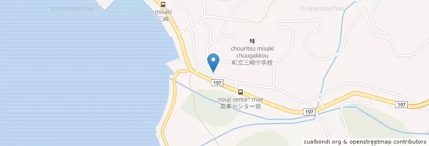 Mapa de ubicacion de 三崎郵便局 en Japan, Ehime Prefecture, Nishi-Uwa County, Ikata.