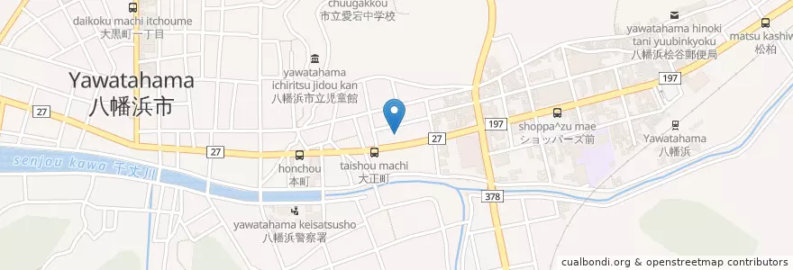 Mapa de ubicacion de 三瀬病院 en Giappone, Prefettura Di Ehime, 八幡浜市.