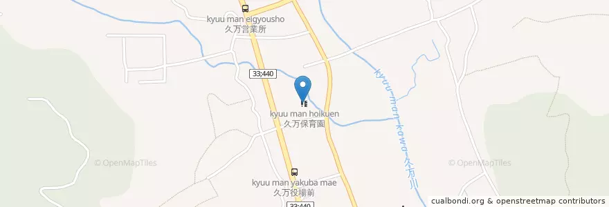 Mapa de ubicacion de 久万保育園 en 일본, 에히메현, 上浮穴郡, 久万高原町.