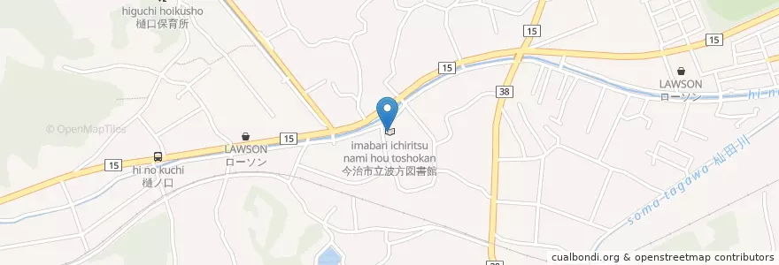 Mapa de ubicacion de 今治市立波方図書館 en Japón, Prefectura De Ehime, 今治市.